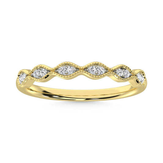 10K Yellow Gold Labgrown Diamond 1/10 Ct.Tw. Wedding Band