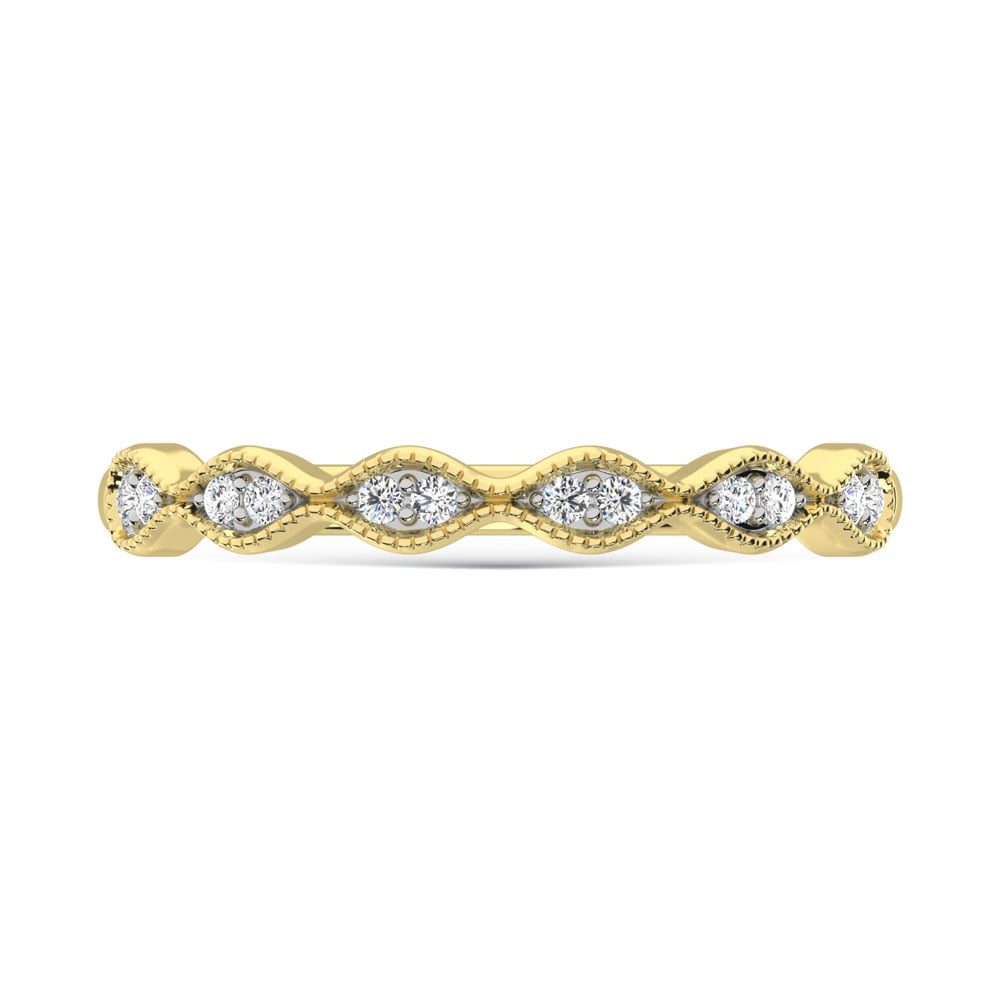 10K Yellow Gold Labgrown Diamond 1/10 Ct.Tw. Wedding Band