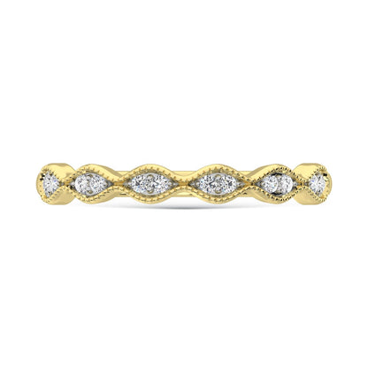 10K Yellow Gold Labgrown Diamond 1/10 Ct.Tw. Wedding Band