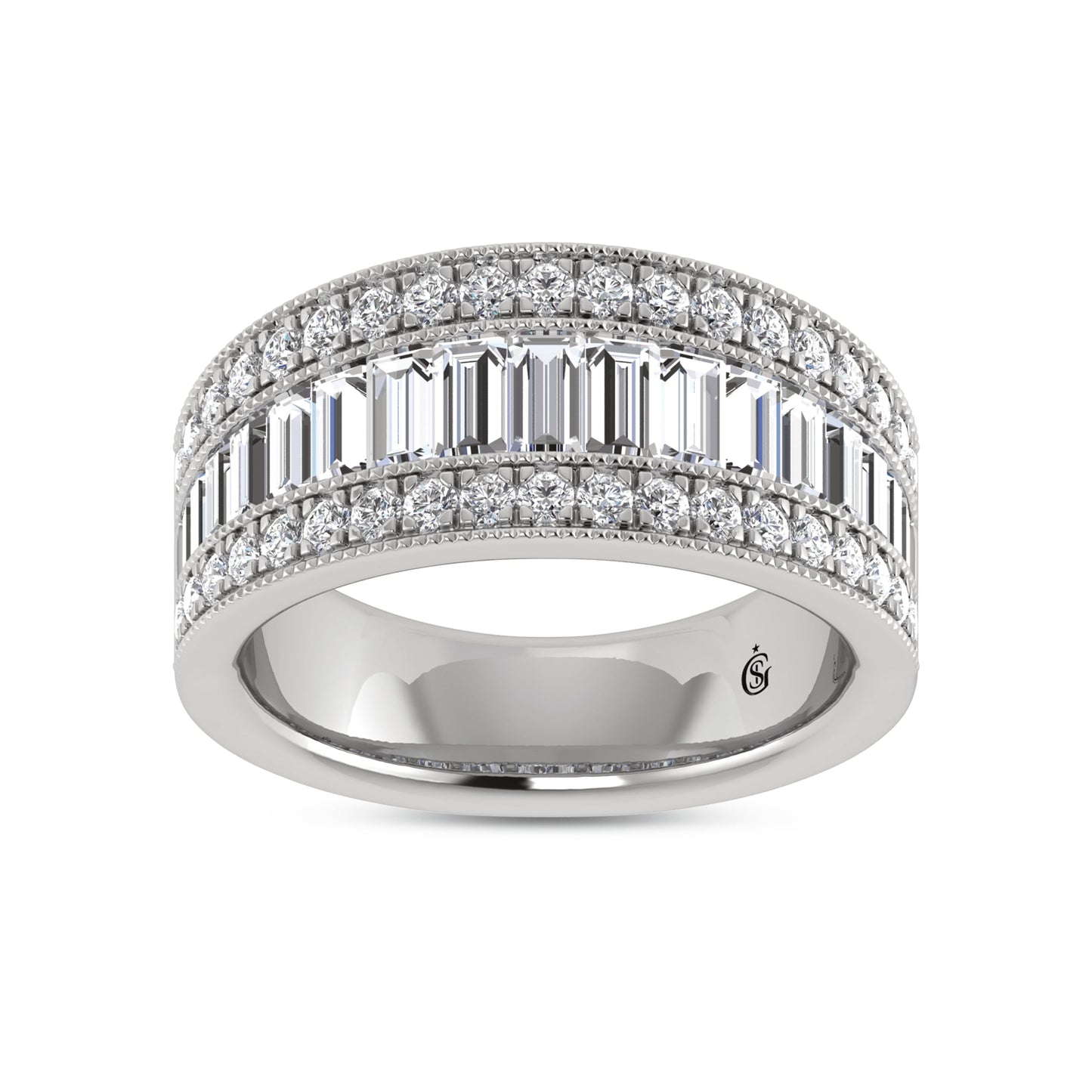 14K White Gold Labgrown Diamond 1 3/8 Ct.Tw. Ladies Band