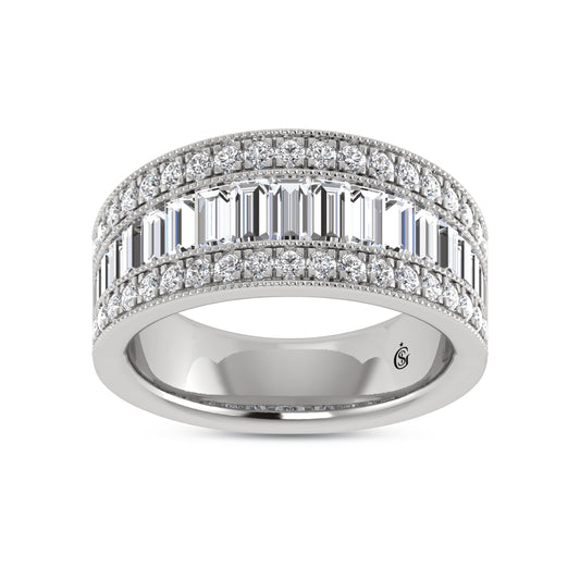 14K White Gold Labgrown Diamond 1 3/8 Ct.Tw. Ladies Band