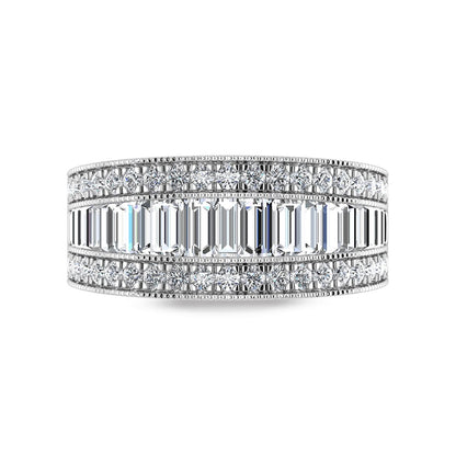 14K White Gold Labgrown Diamond 1 3/8 Ct.Tw. Ladies Band