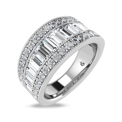 14K White Gold Labgrown Diamond 1 3/8 Ct.Tw. Ladies Band