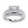 10K White Gold Lab Grown Diamond 1 7/8 Ct.Tw. Princess Shape Engagement Ring (Center 2CT)