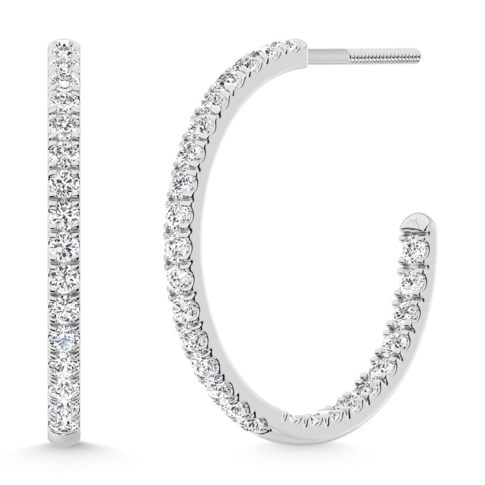 14K White Gold Labgrown Diamond 2 Ct.Tw. Hoop Earrings