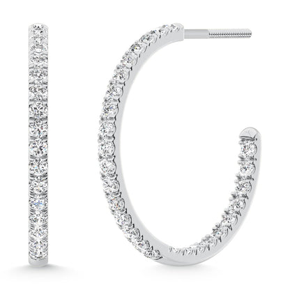 14K White Gold Labgrown Diamond 2 Ct.Tw. Hoop Earrings