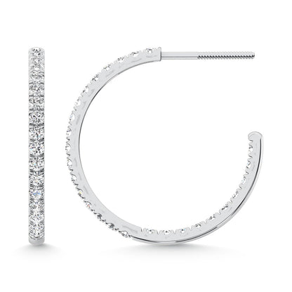 14K White Gold Labgrown Diamond 2 Ct.Tw. Hoop Earrings