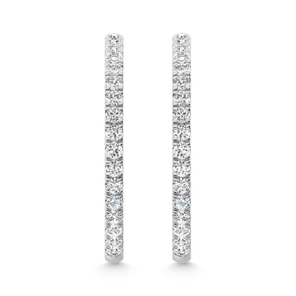 14K White Gold Labgrown Diamond 1 Ct.Tw. Hoop Earrings