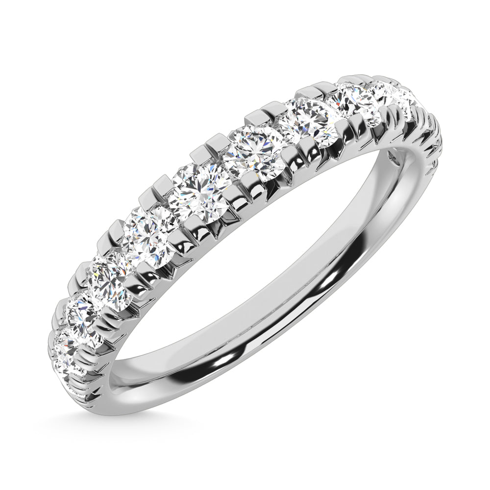 14K White Gold Lab Grown Diamond 1/4 Ct.Tw. Micropave Band