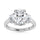 14K White Gold Lab Grown Diamond 3 5/8 Ct.Tw. Oval Shape Three Stone Engagement Ring