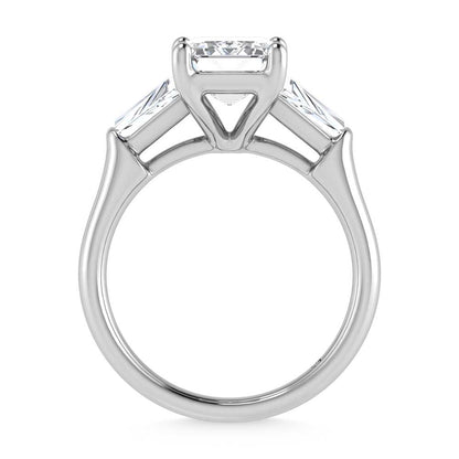 14K White Gold Lab Grown Diamond 2 5/8 Ct.Tw. Emerald Shape Three Stone Engagement Ring