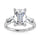 14K White Gold Lab Grown Diamond 5 3/4 Ct.Tw. Emerald Shape Three Stone Engagement Ring