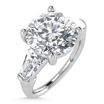 14K White Gold Lab Grown Diamond 5 3/4 Ct.Tw. Round Shape Three Stone Engagement Ring