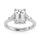 14K White Gold Lab Grown Diamond 2 5/8 Ct.Tw. Emerald Shape Three Stone Engagement Ring
