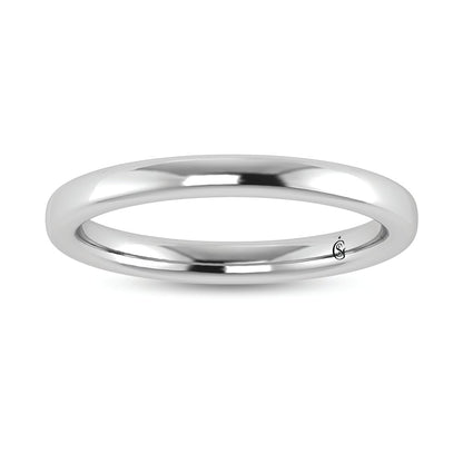 14K White Gold Lab Grown Plain Wedding Band