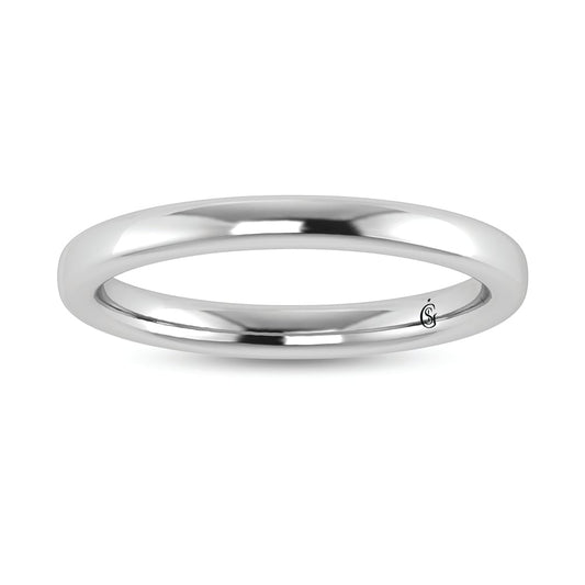 14K White Gold Lab Grown Plain Wedding Band