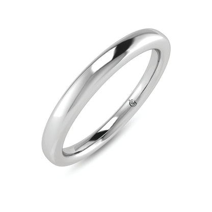 14K White Gold Lab Grown Plain Wedding Band