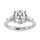 14K White Gold Lab Grown Diamond 2 5/8 Ct.Tw. Oval Shape Three Stone Engagement Ring