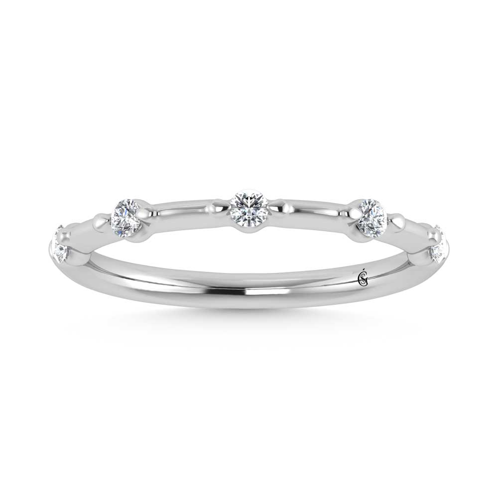 14K White Gold Lab Grown Diamond 1/6 Ct.Tw. Wedding Band