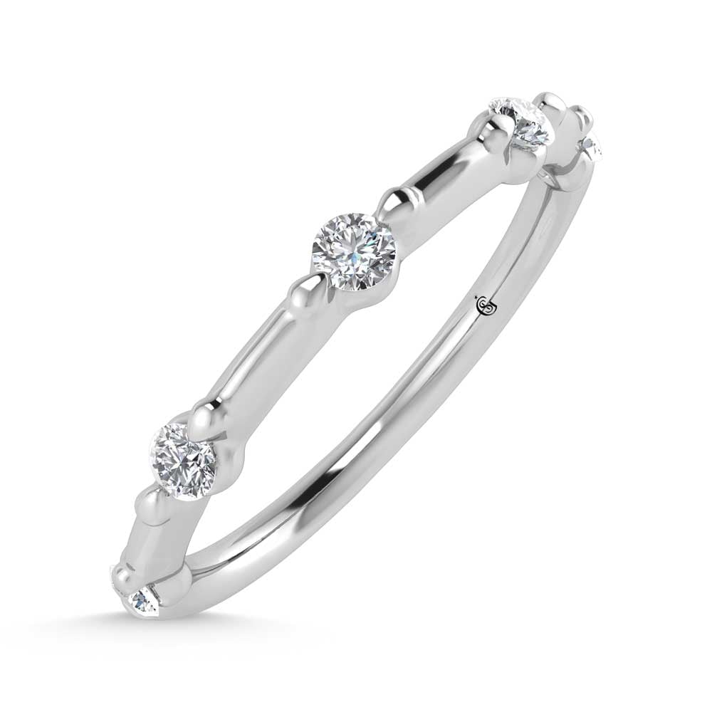 14K White Gold Lab Grown Diamond 1/6 Ct.Tw. Wedding Band