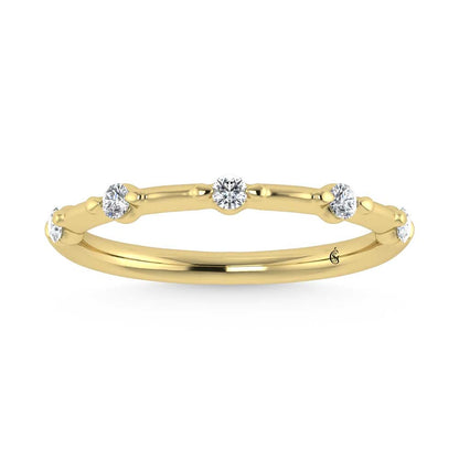 14K Yellow Gold Lab Grown Diamond 1/6 Ct.Tw. Wedding Band