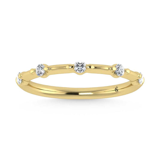 14K Yellow Gold Lab Grown Diamond 1/6 Ct.Tw. Wedding Band