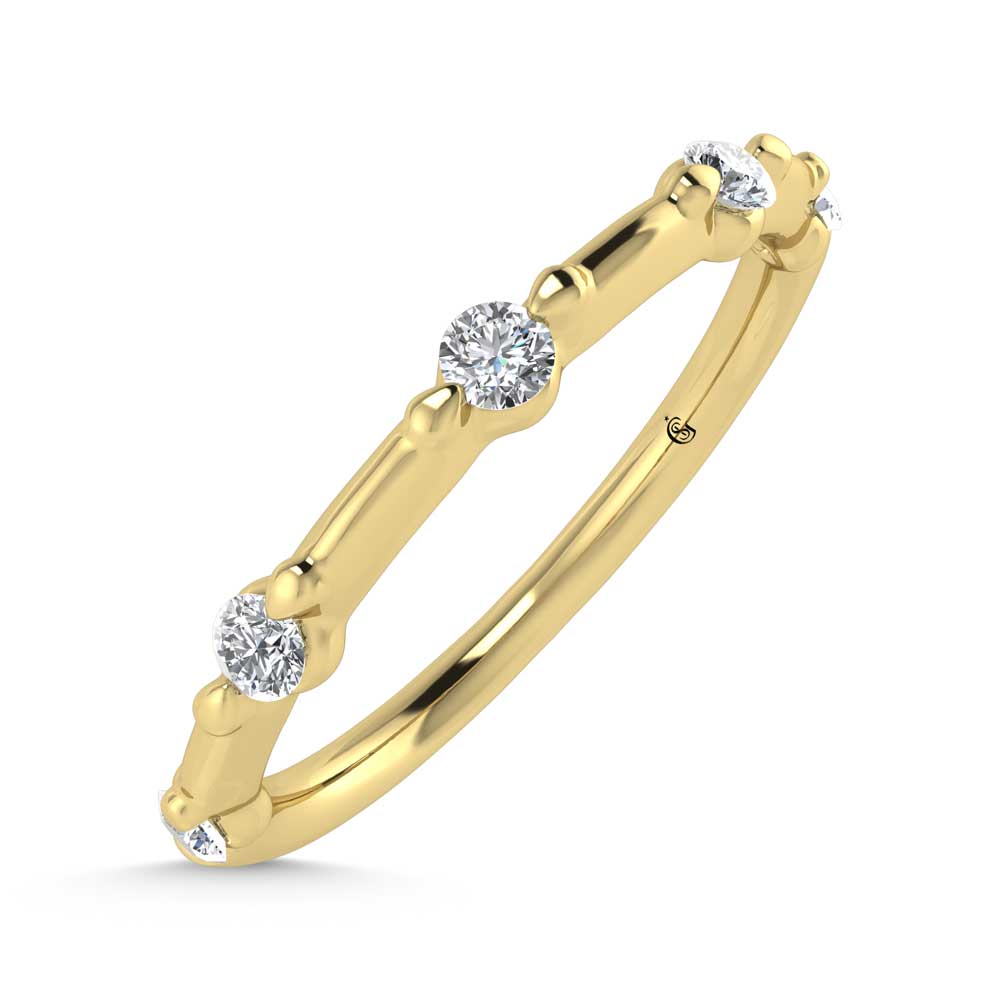 14K Yellow Gold Lab Grown Diamond 1/6 Ct.Tw. Wedding Band