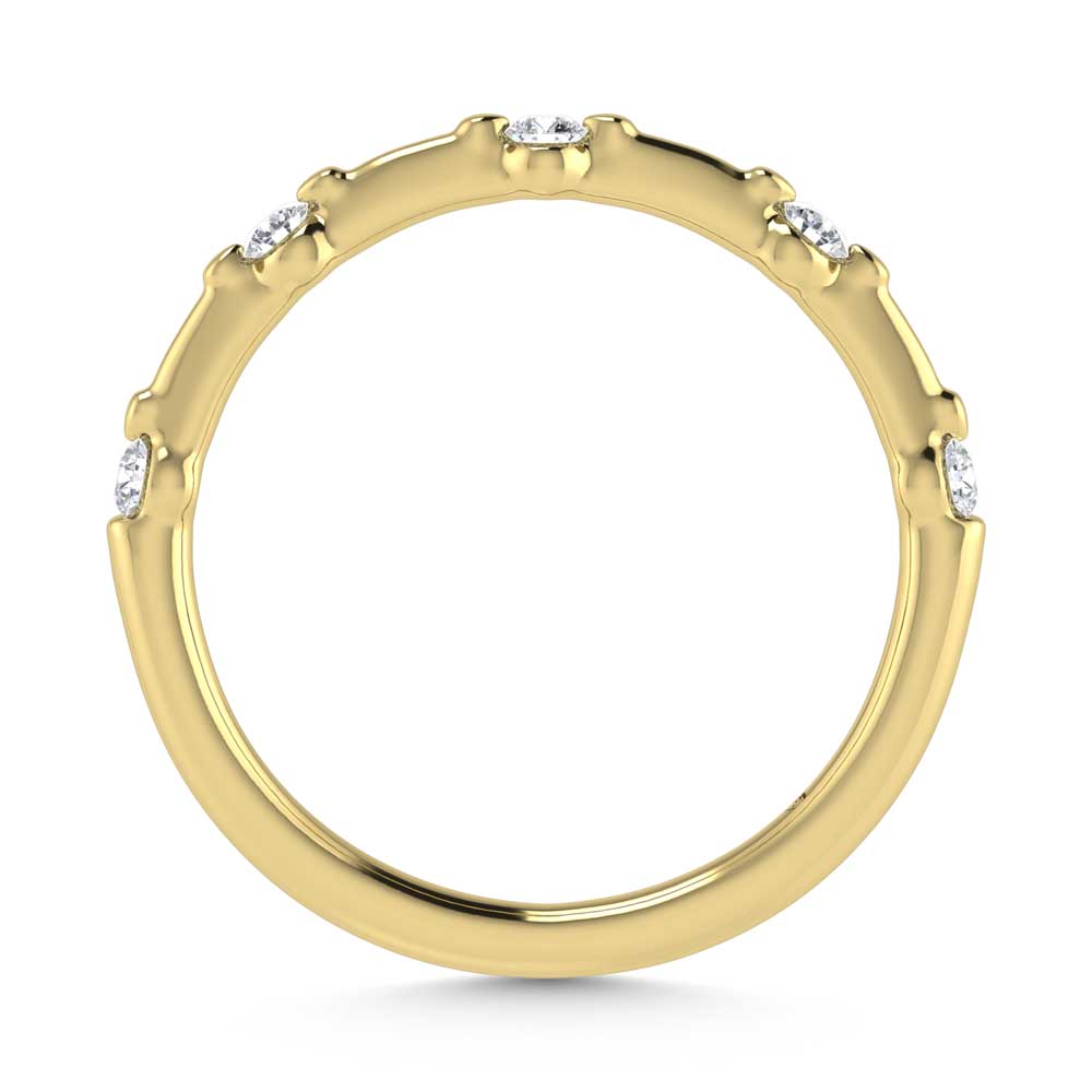 14K Yellow Gold Lab Grown Diamond 1/6 Ct.Tw. Wedding Band