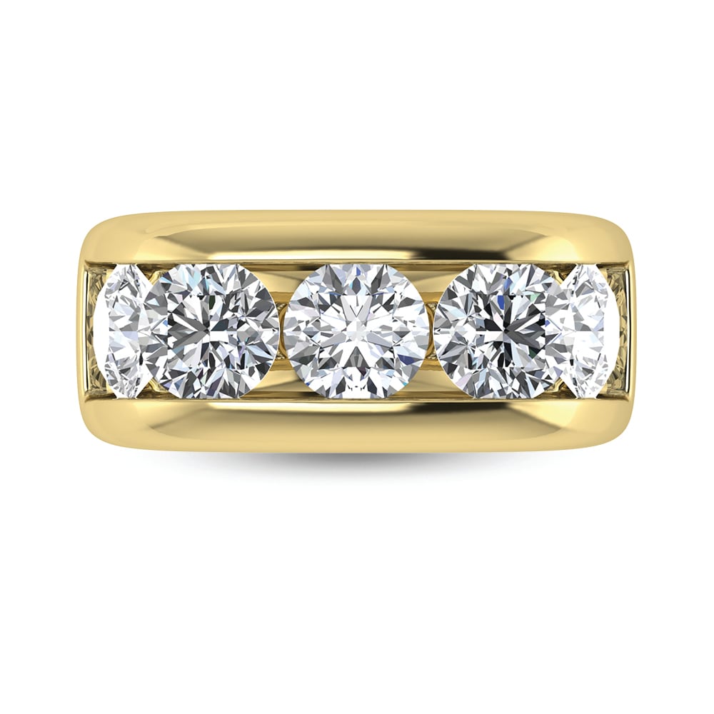 14K Yellow Gold Lab Grown Diamond 5 Ct.Tw. Men?s Wedding Band