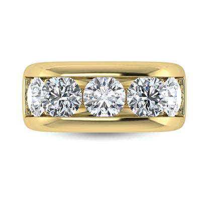 14K Yellow Gold Lab Grown Diamond 5 Ct.Tw. Men?s Wedding Band