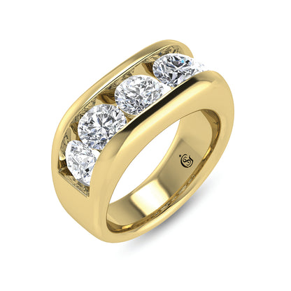 14K Yellow Gold Lab Grown Diamond 5 Ct.Tw. Men?s Wedding Band