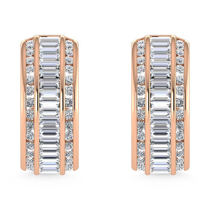 14K White Gold Lab Grown Diamond 6 Ct.Tw. Hoop Earrings