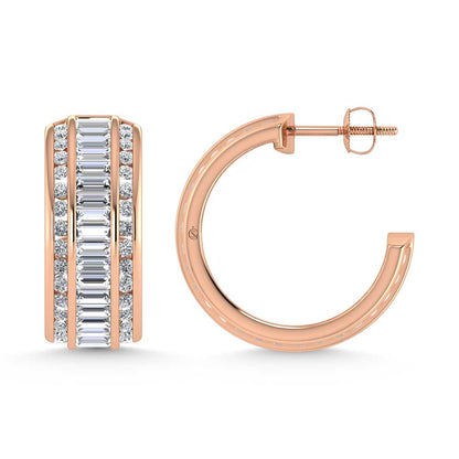 14K White Gold Lab Grown Diamond 6 Ct.Tw. Hoop Earrings