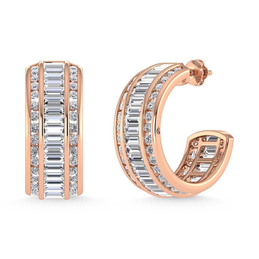 14K White Gold Lab Grown Diamond 6 Ct.Tw. Hoop Earrings