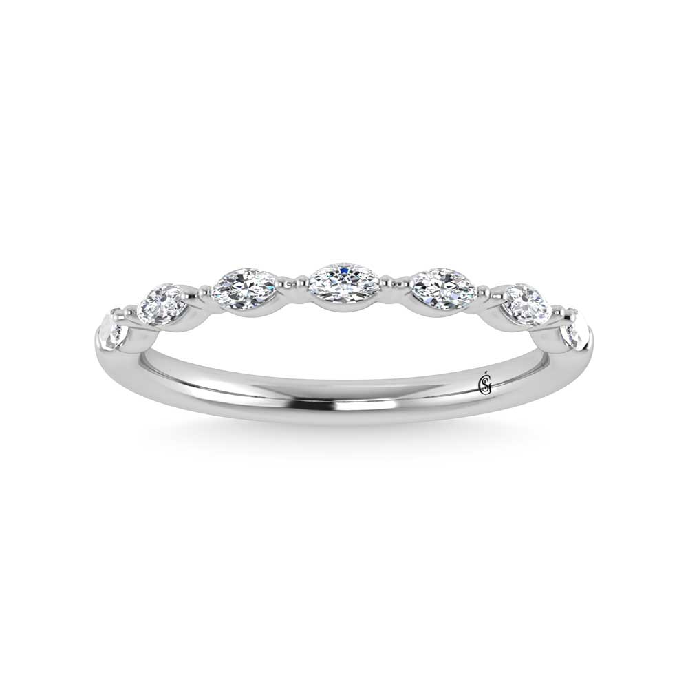14K White Gold Lab Grown Diamond 1/4 Ct.Tw. Stackable Band