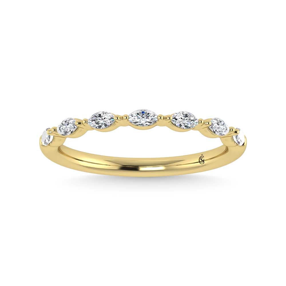 14K Yellow Gold Lab Grown Diamond 1/4 Ct.Tw. Stackable Band