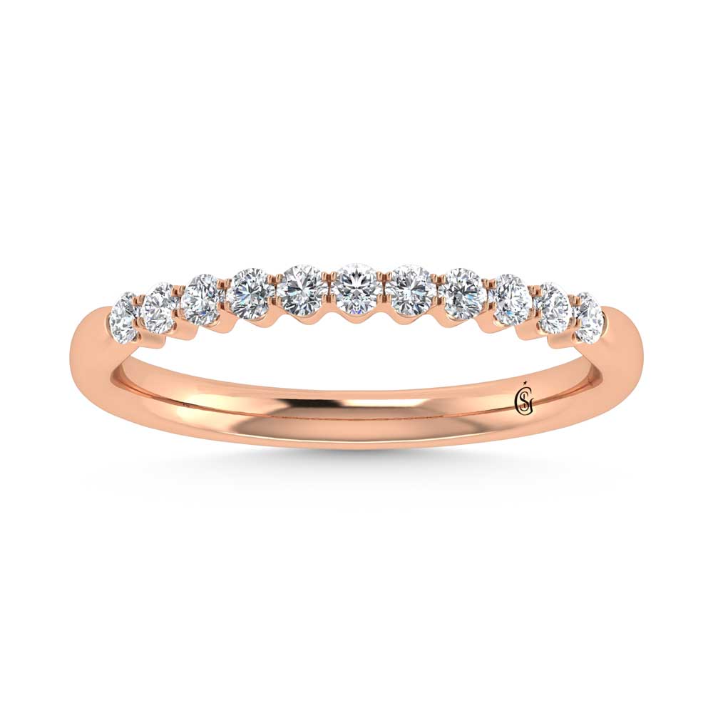 14K Rose Gold Lab Grown Diamond 1/4 Ct.Tw. Band