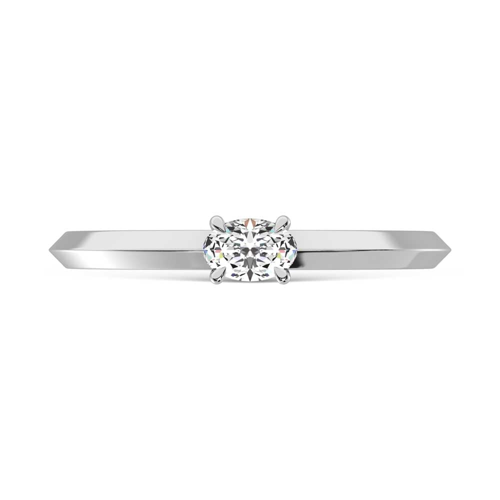 14K White Gold Lab Grown Diamond 1/5 Ct.Tw. Oval Shape Promise Ring