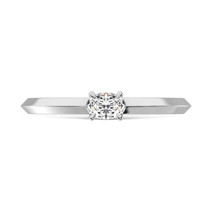14K White Gold Lab Grown Diamond 1/5 Ct.Tw. Oval Shape Promise Ring