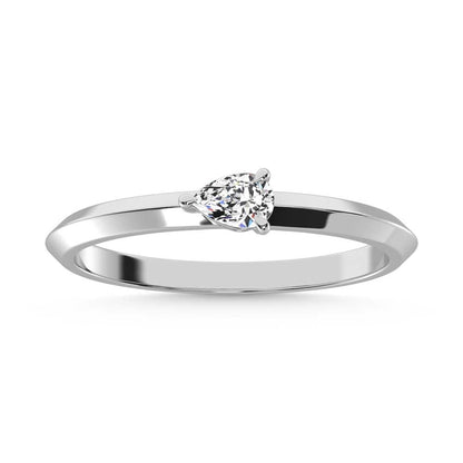 14K White Gold Lab Grown Diamond 1/5 Ct.Tw. Pear Shape Promise Ring