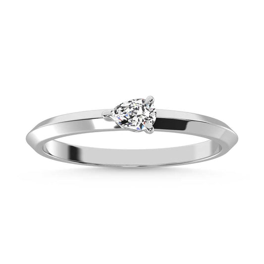 14K White Gold Lab Grown Diamond 1/5 Ct.Tw. Pear Shape Promise Ring