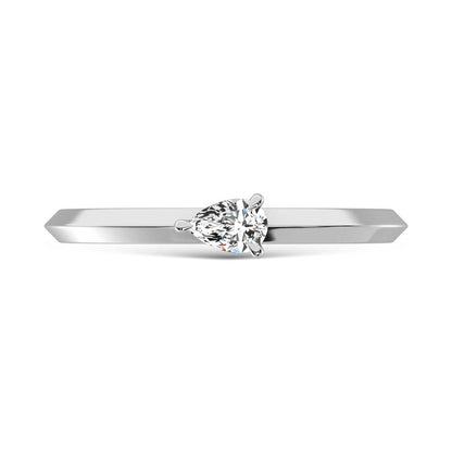 14K White Gold Lab Grown Diamond 1/5 Ct.Tw. Pear Shape Promise Ring