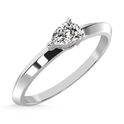 14K White Gold Lab Grown Diamond 1/5 Ct.Tw. Pear Shape Promise Ring