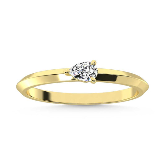 14K Yellow Gold Lab Grown Diamond 1/5 Ct.Tw. Pear Shape Promise Ring