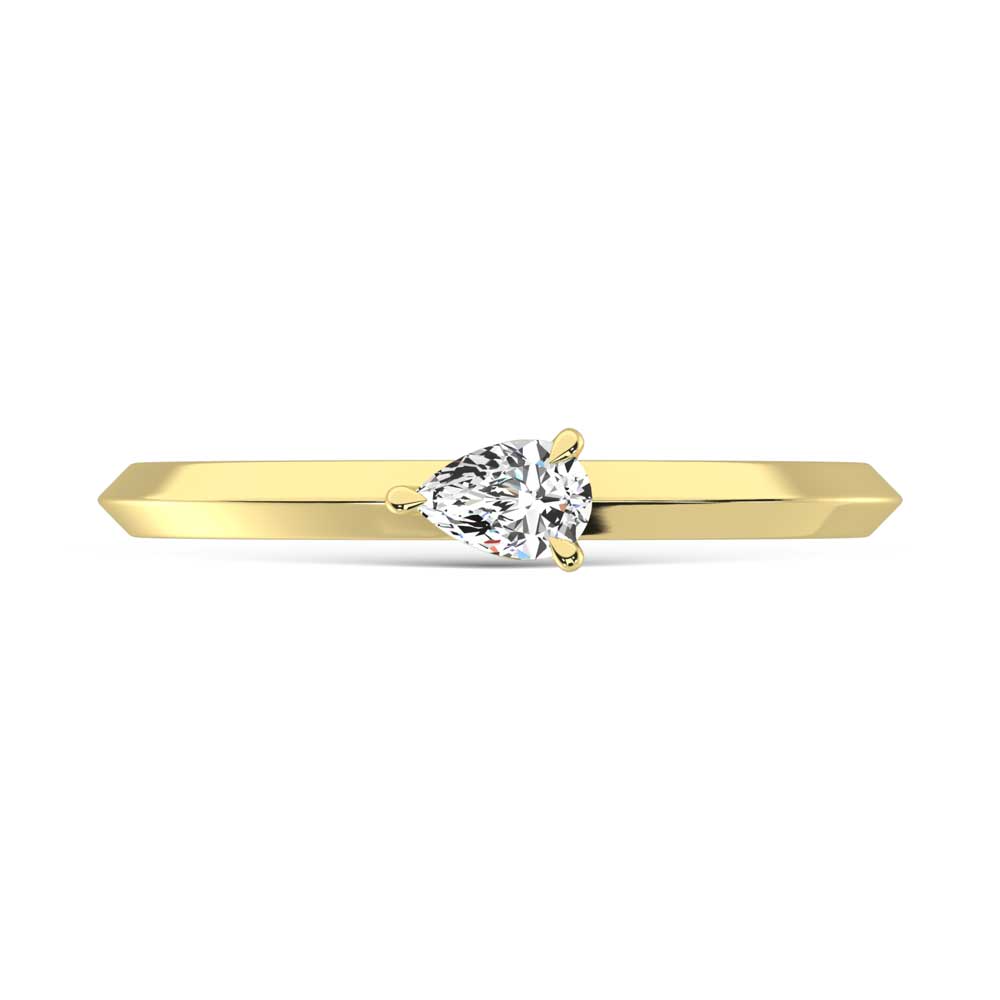 14K Yellow Gold Lab Grown Diamond 1/5 Ct.Tw. Pear Shape Promise Ring