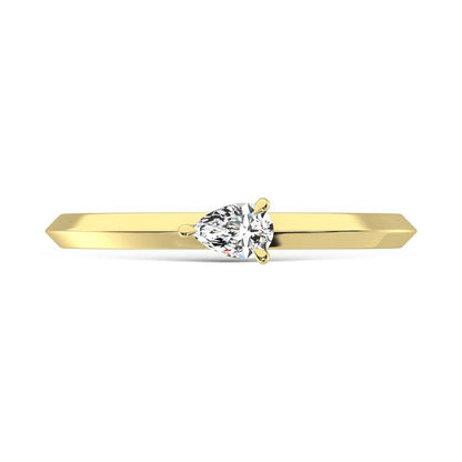 14K Yellow Gold Lab Grown Diamond 1/5 Ct.Tw. Pear Shape Promise Ring