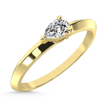 14K Yellow Gold Lab Grown Diamond 1/5 Ct.Tw. Pear Shape Promise Ring