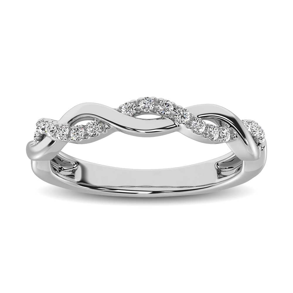 14K White Gold Lab Grown Diamond 1/20 Ct.Tw. Stackable Band