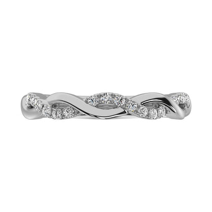 14K White Gold Lab Grown Diamond 1/20 Ct.Tw. Stackable Band