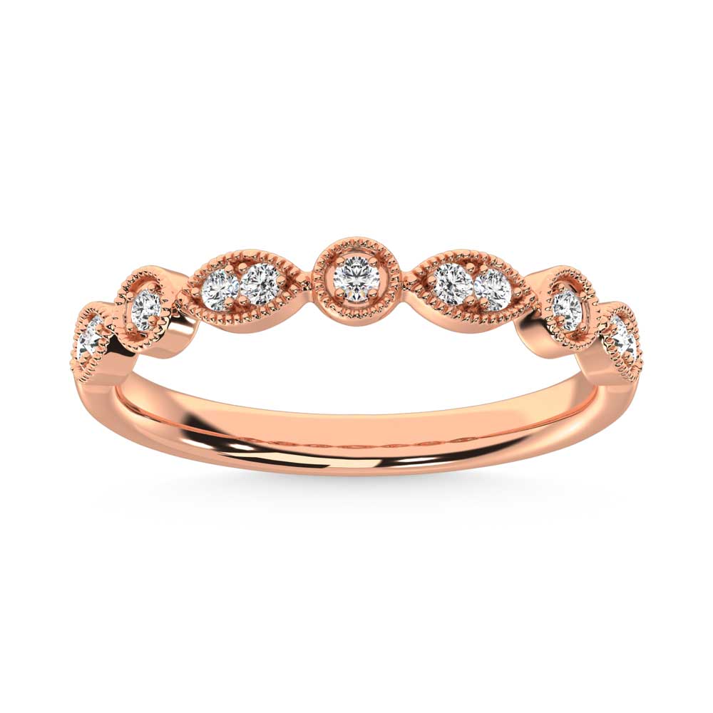 14K Rose Gold Lab Grown Diamond 1/8 Ct.Tw. Stackable Band